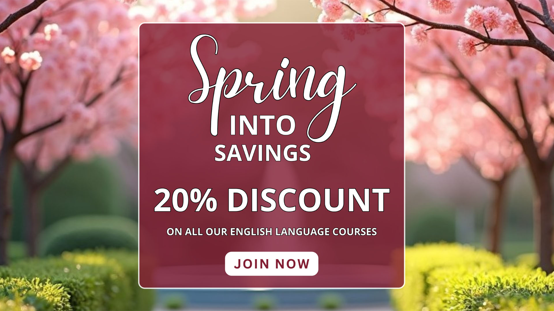 Spring Into Savings – 20% Off All English Language Courses - Main