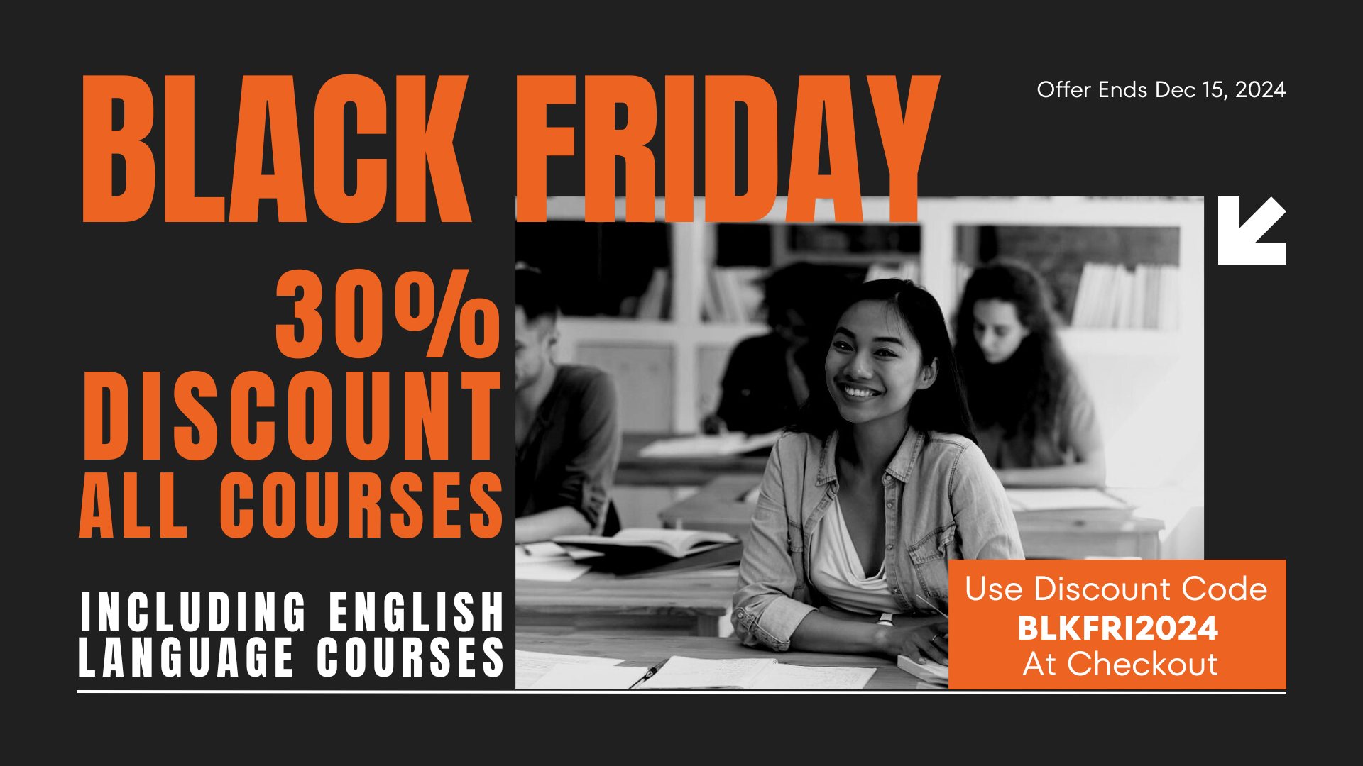 Black Friday 30% Discount On Diploma And English Courses Main